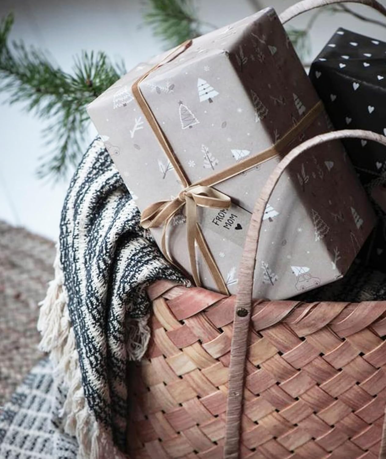 Khaki Velvet Ribbon 3/8'' 25 Yards for Christmas Tree, Gift Wrapping, Flower Bouquet, Wreath Decorations, Bow Making