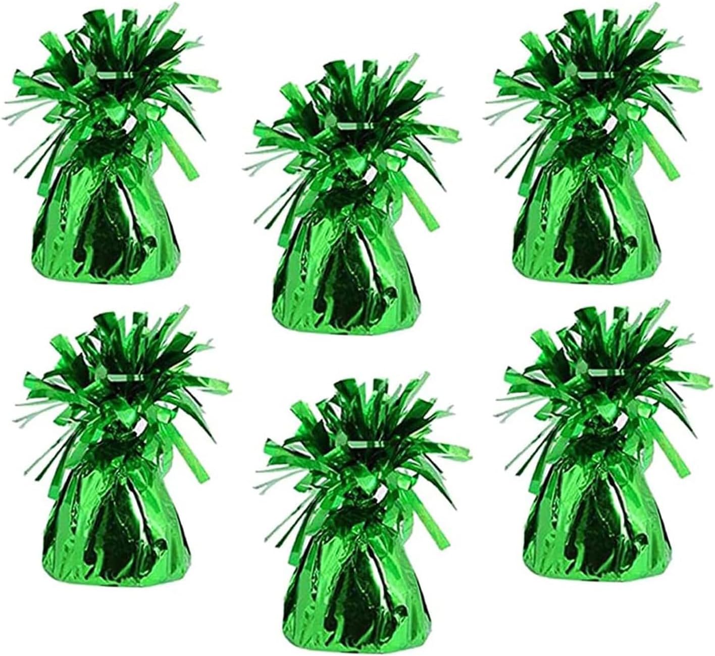 Metallic Balloon Weights, Birthday Party Favors, Novelty and Gag Gifts, 5.5" Inches, 6-Pack (Green)