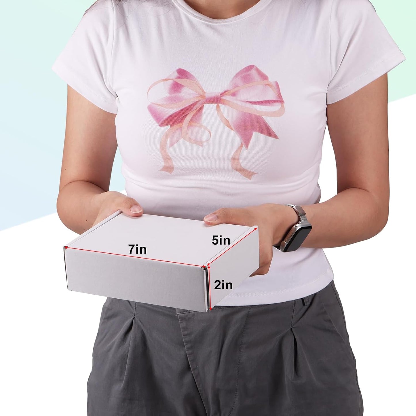 MEBRUDY 7x5x2 Inches Shipping Boxes Pack of 50, Small Corrugated Cardboard Box for Mailing Mailer Packing, White