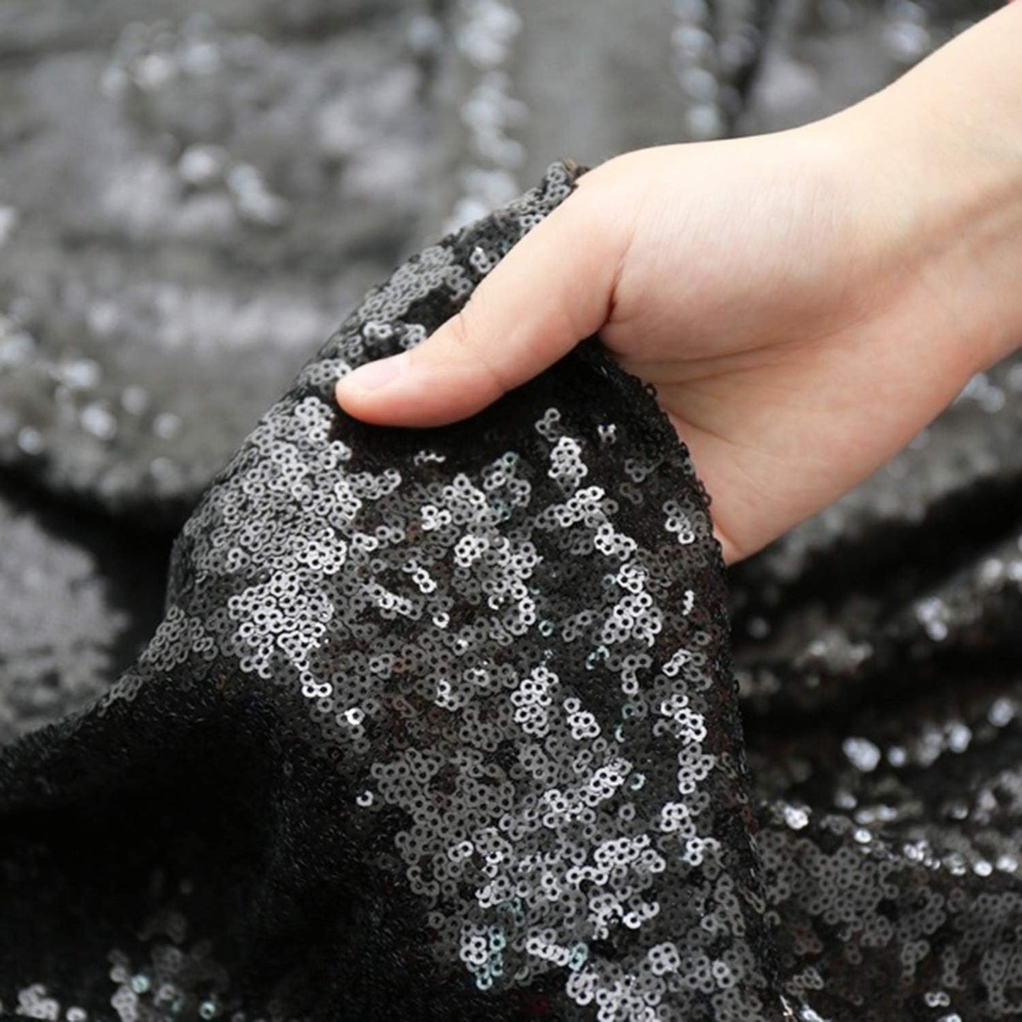 Poise3EHome Black Sequin Backdrop, 20Ft x 10Ft Glitter Photography Background Curtains for Halloween Party Wedding Birthday Christmas Thanksgiving Decoration