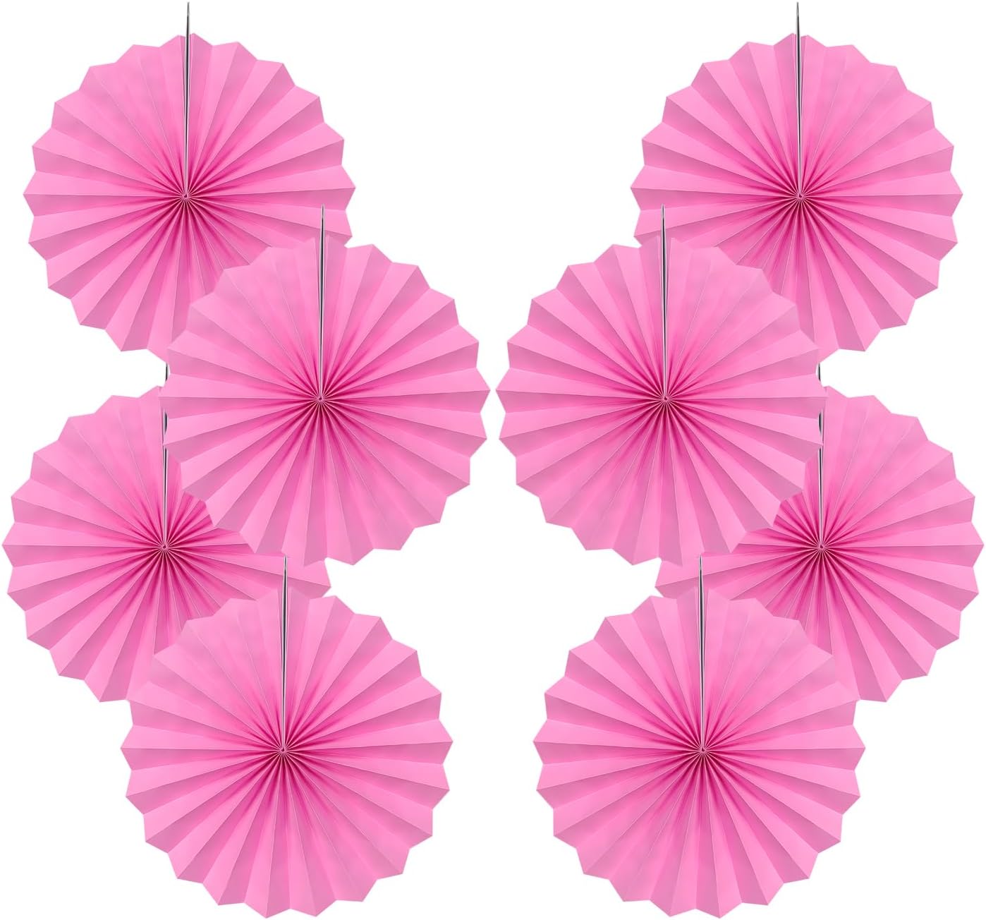 Red Hanging Paper Fans,Red Accessories Paper Decorations for Party,Valentines Day Decorations,Photo Booth Props Decor,12in Hanging Paper Fans 30 Color DIY Set （Magenta）