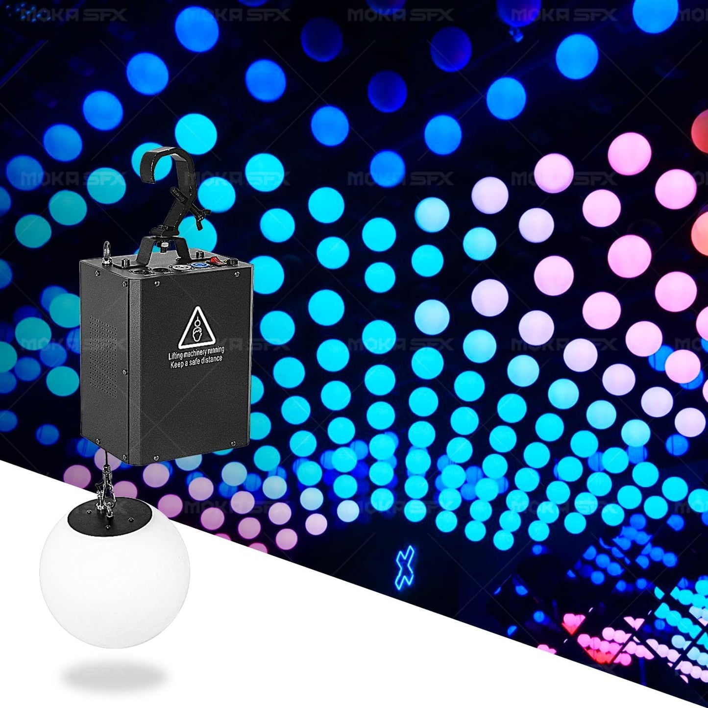 3D LED Light Lifting System DMX RGB LED Light Lift Ball Wave Effect Winch Colorful Kinetic Stage Light Ball for DJ Disco