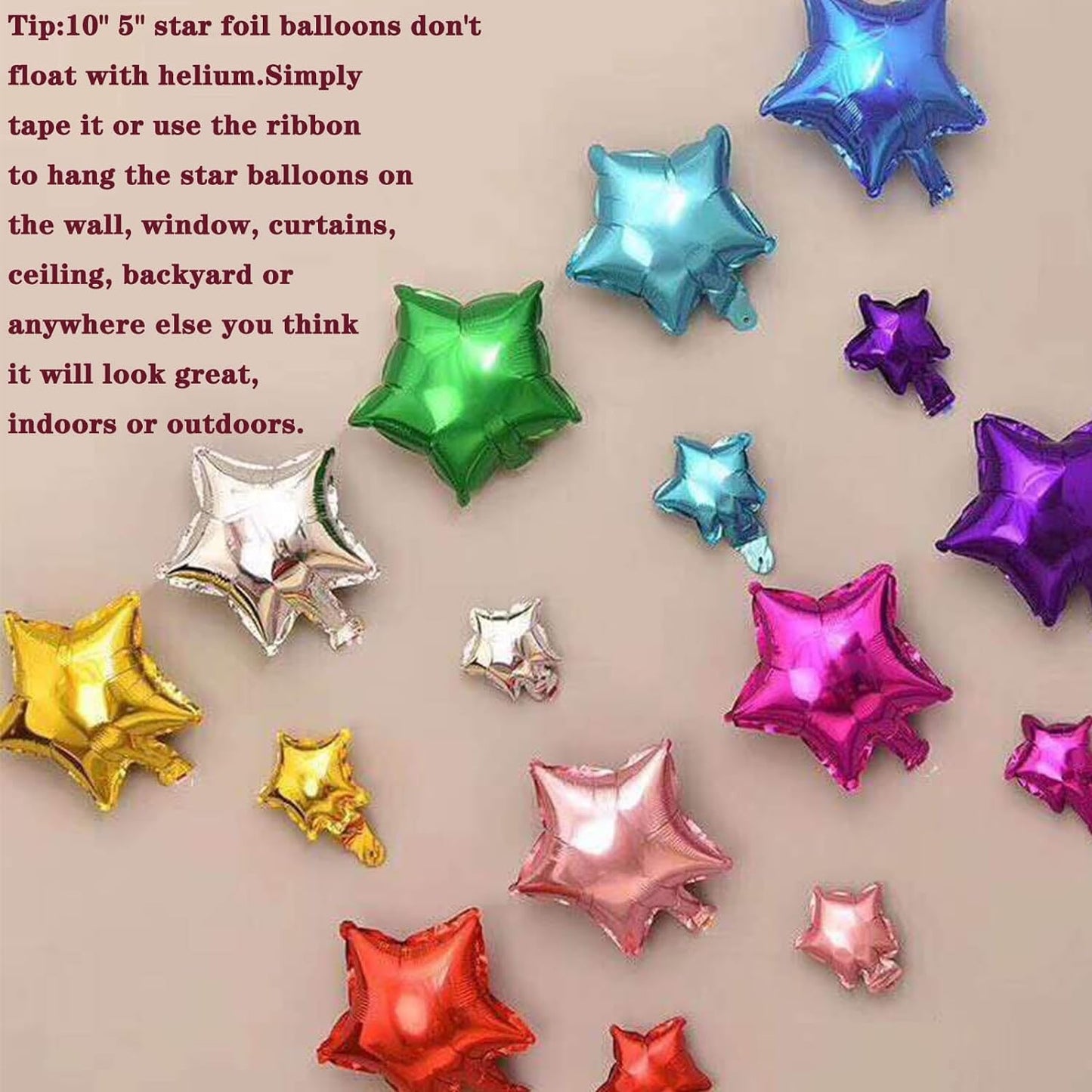 50 Pieces 10" Silver Foil Star Balloons for Party Decorations