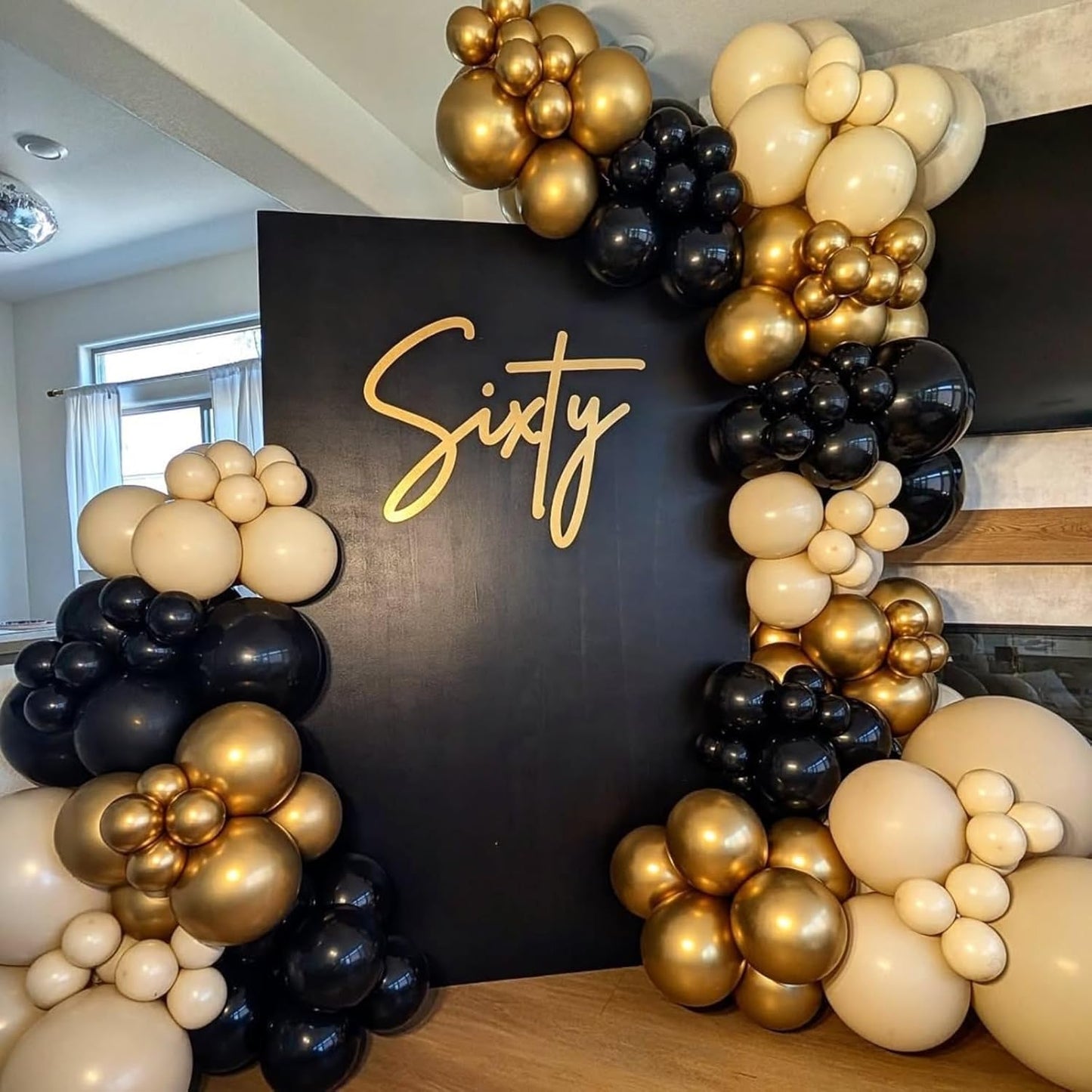 Navy Blue and Gold Balloons, 50pcs Pearl Navy Blue Double Stuffed Pearl White Sand Metallic Chrome Gold Confetti Balloons 12 Inch for Birthday New Year Anniversary Graduation Party Decorations