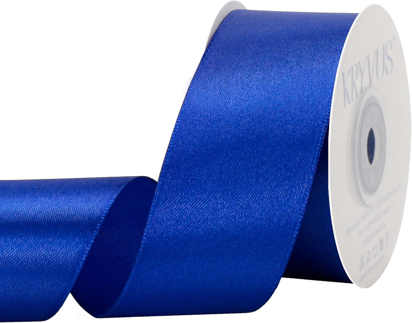 Royal Blue Satin Ribbon 1-1/2 inch X Continuous 25 Yards, Single Face Polyester Ribbon Perfect for Gift Wrapping, Flower Bouquet, Wedding Decor, Crafts, Bow Making, Sewing and More