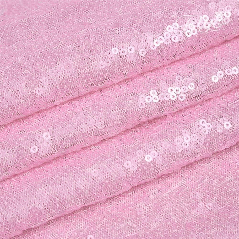 Pink Sequin Backdrop Curtains 2 Panels 4FTx8FT Glitter Pink Photo Backdrop Drapes Party Wedding Baby Shower Curtain Sparkle Photography Background