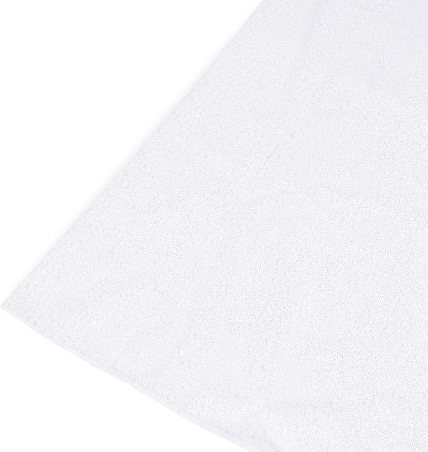 Eternal Beauty 4 PCS Sequin Backdrop Curtain, Sequin Wedding Backdrop for Christmas Party, Birthday (White 2FTx8FT)