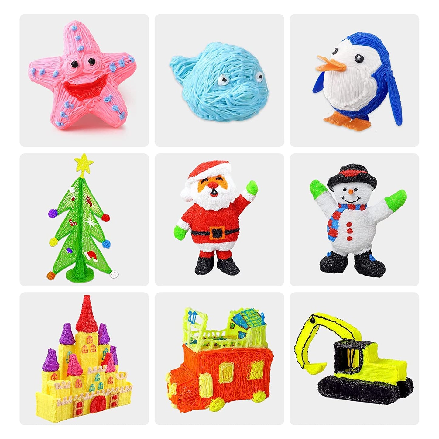 3D Pen Filament Refills 30 Colors, Bonus 250 Stencils eBooks - 3D Pen Filament PLA 1.75mm,Non-Toxic, Smooth Printing Refills