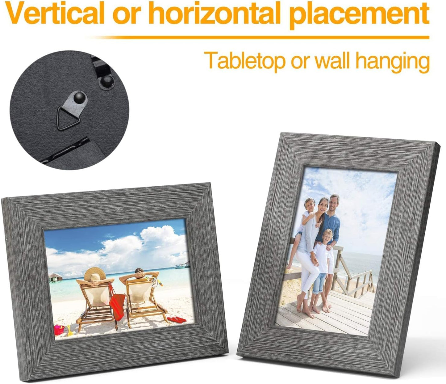 TWING 4X6 Picture Frames Collage Set of 6, Photo Collage Frame for Wall Decor or Table Top Display Gray