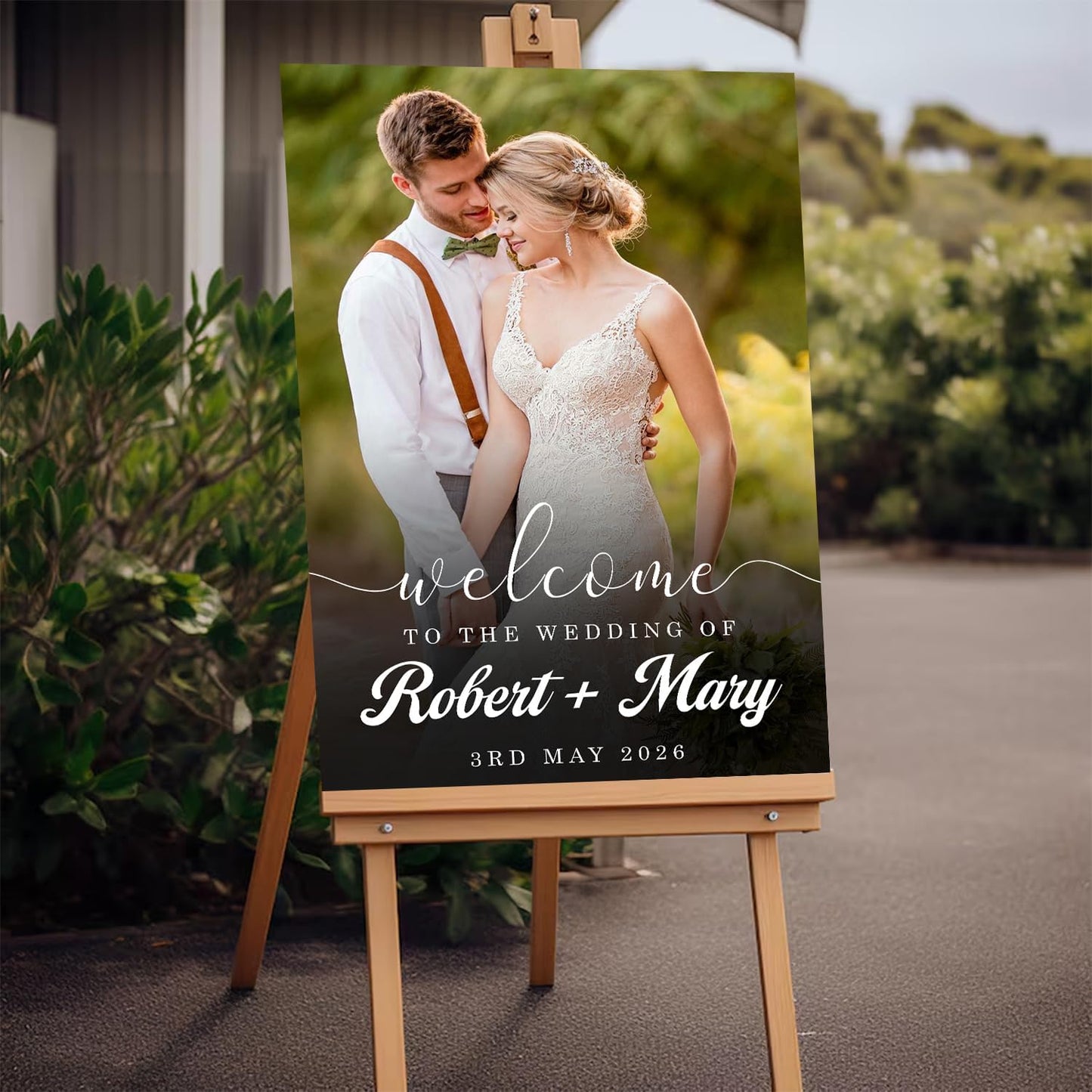 Personalized Photo Wedding Welcome Sign Template, Modern Minimalist Reception Sign, Welcome Wedding Board