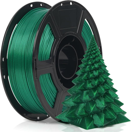 FLASHFORGE Xmas Series Rapid PLA Filament Aurora Green, High Flow Speedy 3D Printer Filament Max 500mm/s High-Speed Printing, Radiated Unparalleled Brilliance, Twinkling and Ultra-Smooth Finish