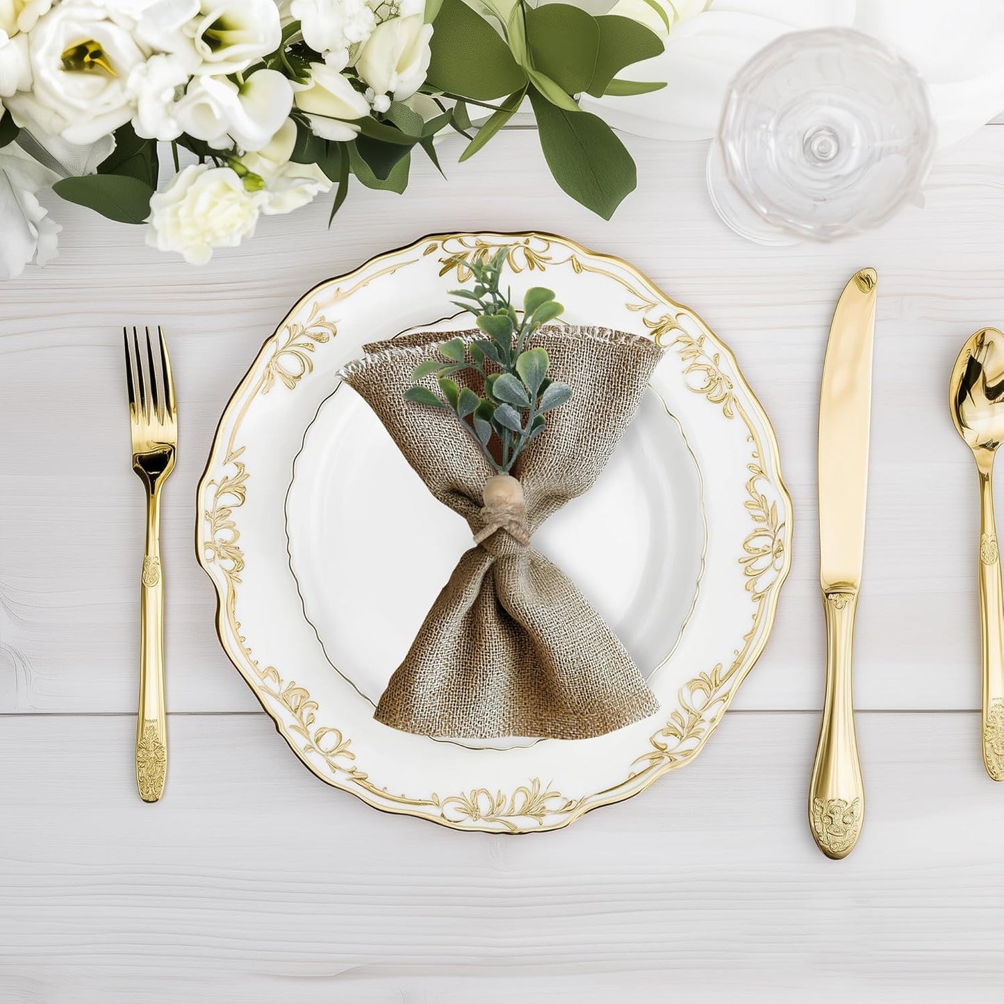 MAOANME Napkin Rings Set of 30, Rustic Eucalyptus Napkin Holder Rings with Wood Bead, Farmhouse Green Leaf Napkin Ring Bulk, Boho Napkin Ring for Wedding, Table Decor