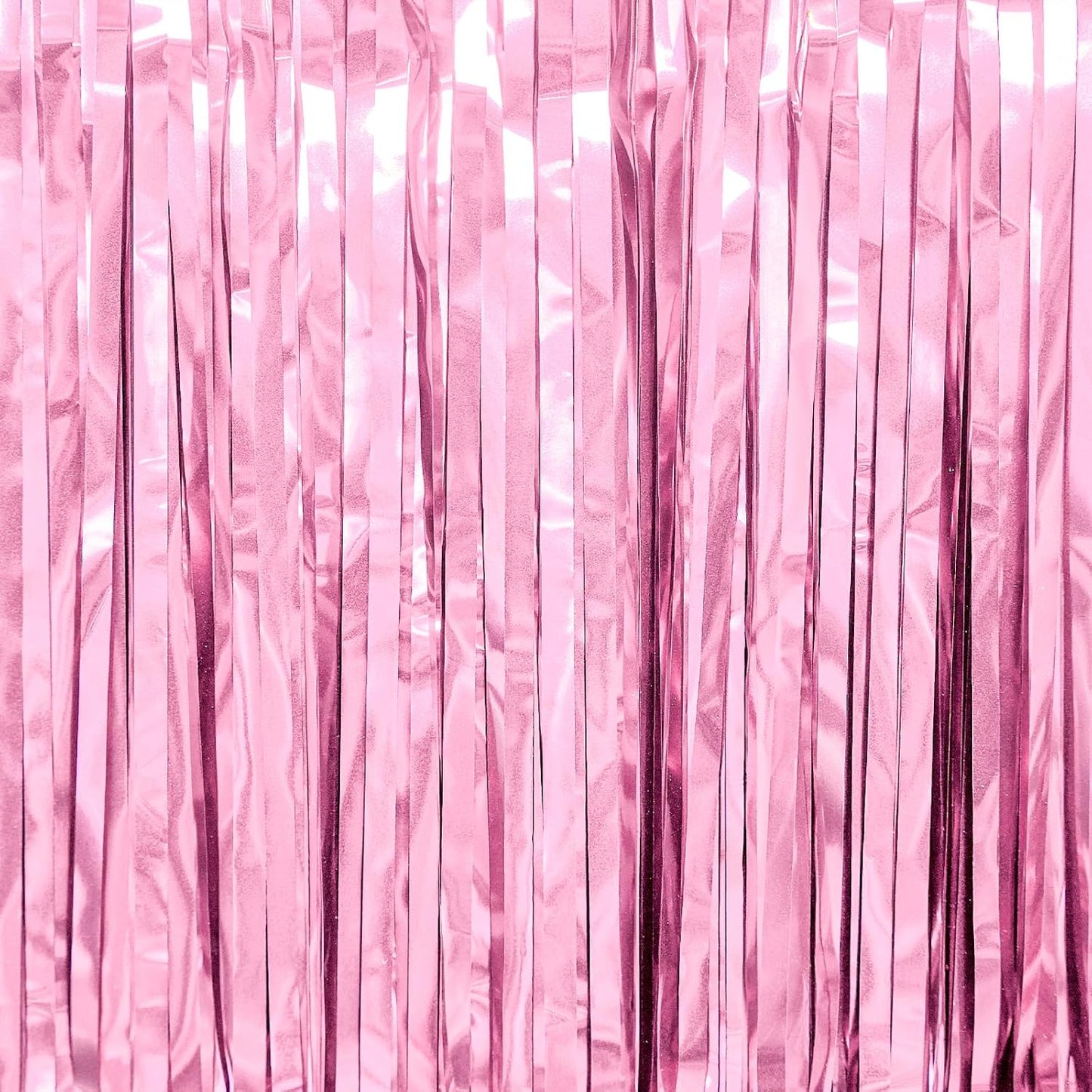 PartyWoo Pink Streamers Tinsel Backdrop Curtain 3pcs 8.2ft Foil Fringe Curtain for Baby Shower Bridal Shower Wedding Pink Cheetah Princess Girl Pajama Theme Birthday Party Celebration Decorations