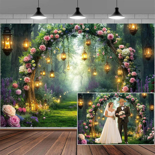 10x8ft Purple Flower Wedding Photography Backdrop Lavender Floral Wedding Bridal Photography Backdrop Anniversary Birthday Baby Shower Girl Party Banner Photo Booth Props Background Wall Decor