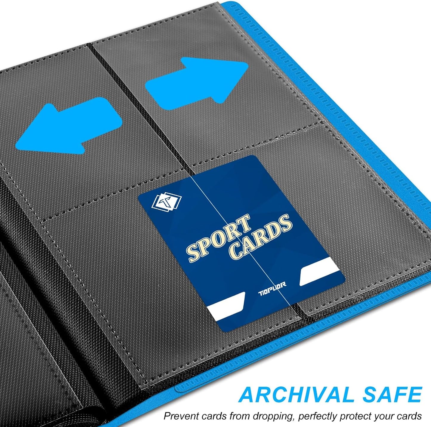 4 Pocket Card Binder for Trading Card, 160 PockeCard Folder Ablum for Cards Collection for Sports Cards, Baseball Cards, Game Cards, Mini TCG Binder Fit for MTG, Gift for Card Collector (Blue)