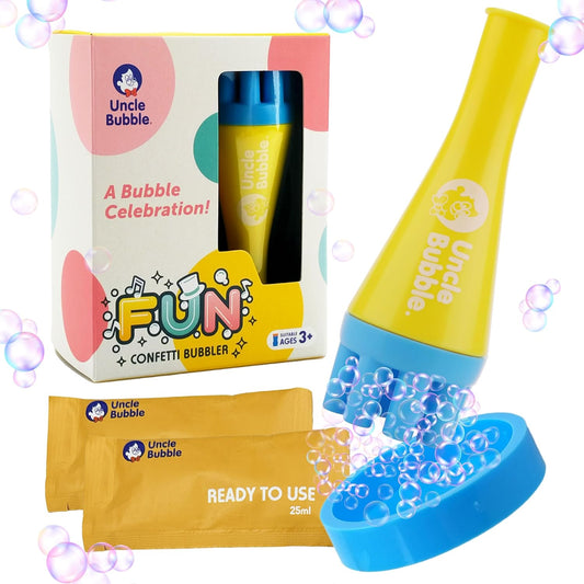 Uncle Bubble Blower for Kids and Toddlers, Mini Bubble Blower Makes Thousands of Bubbles Ease, Plastic Reduction Version