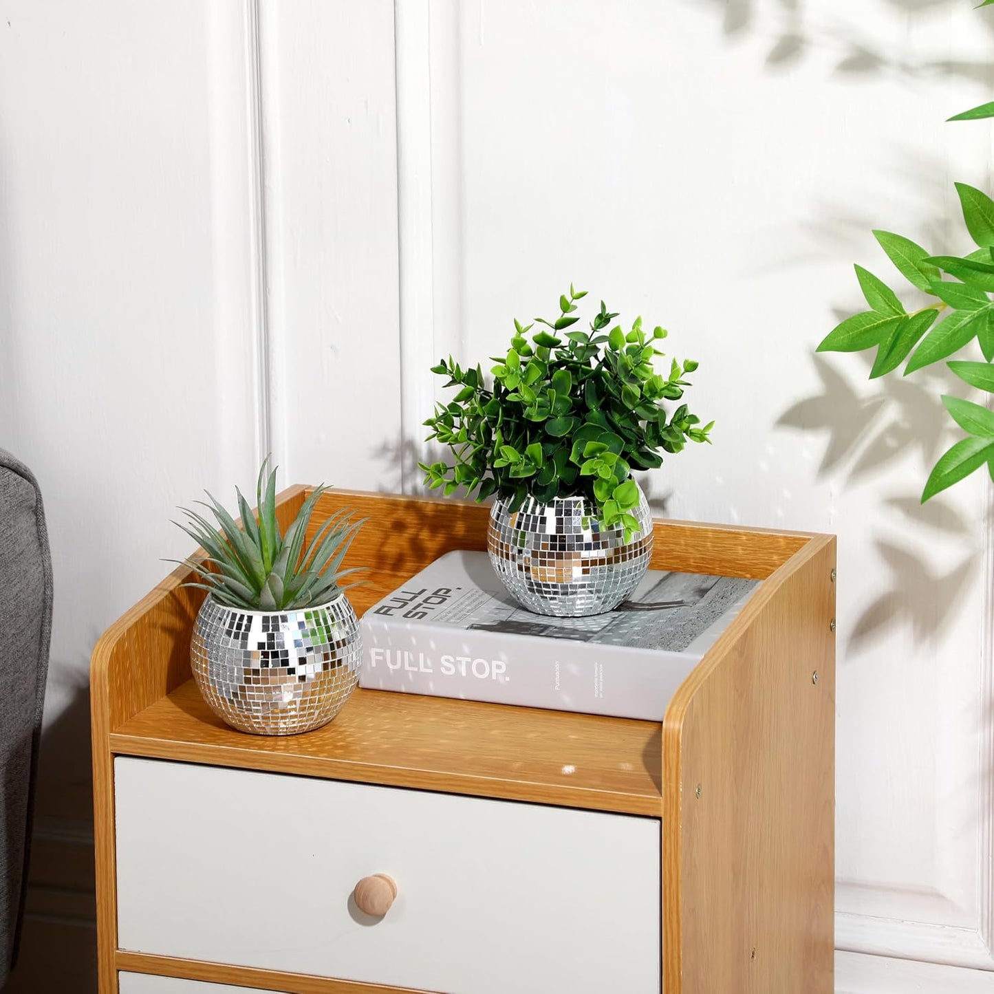 Jinei 12 Pcs Disco Vases Bulk Silver Mirror Disco Ball Flower Glass Ball Planter Candle Holder Glass Vase for Wedding Table Centerpieces Bedroom Office Birthday Decoration (3" X 4")