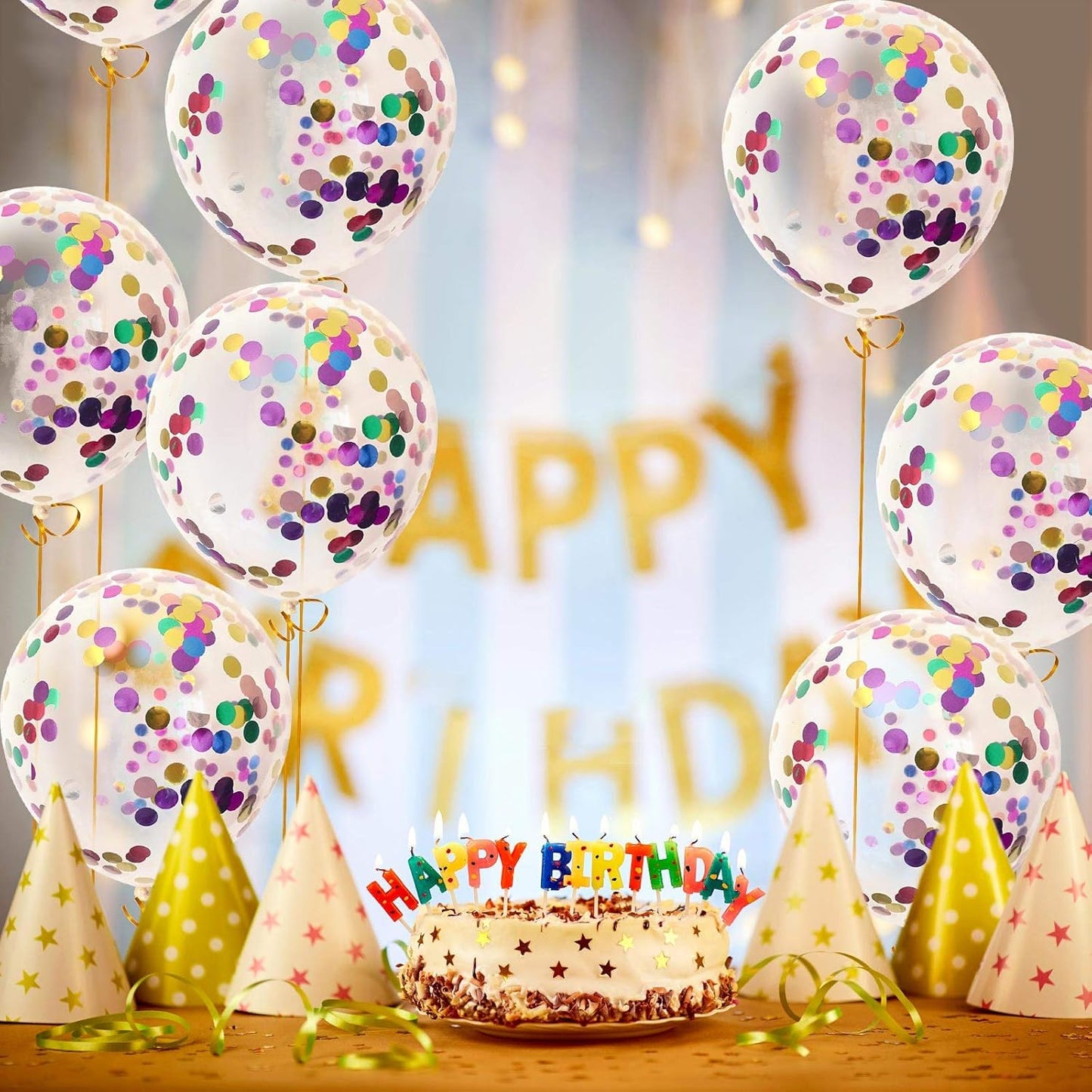 Confetti Balloons 40pack, 12inch Transparent Party Balloons with Colorful Confetti for Graduation Party Wedding Baby Shower Birthday Carnival Party Decoration Supplies…