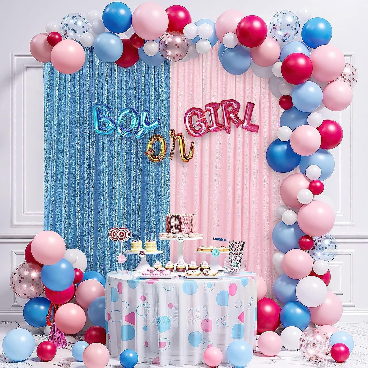 Pink Sequin Backdrop Curtain 8ft x 8ft Baby Shower Backdrop Drapes for Princess Girls Birthday Party Background Decoration