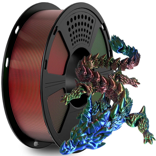 GIANTARM Tri-Colors Silk Pla Filament, 3D Printer Filament 1.75mm +/-0.02mm, 1Kg (2.2lbs) Spool, Vacuum Packaging (Red+Blue+Green)