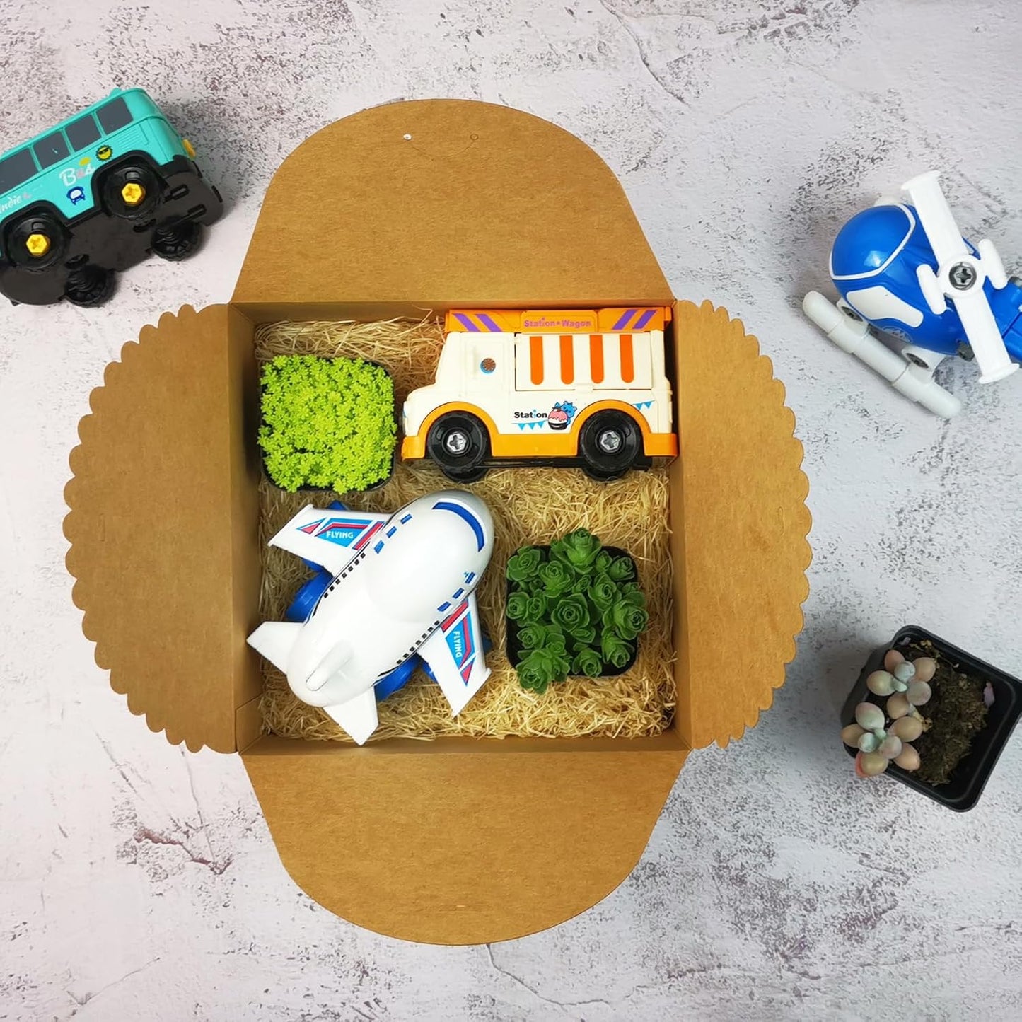 8"x 8"x 4" Kraft Gift Box with Lids and Ribbons, 6 Pack Foldable Brown Paper Cardboard Boxes for Gifts Wrapping, Bridesmaid Proposal Wedding Birthday Christmas Party Favor, Reusable, Bulk