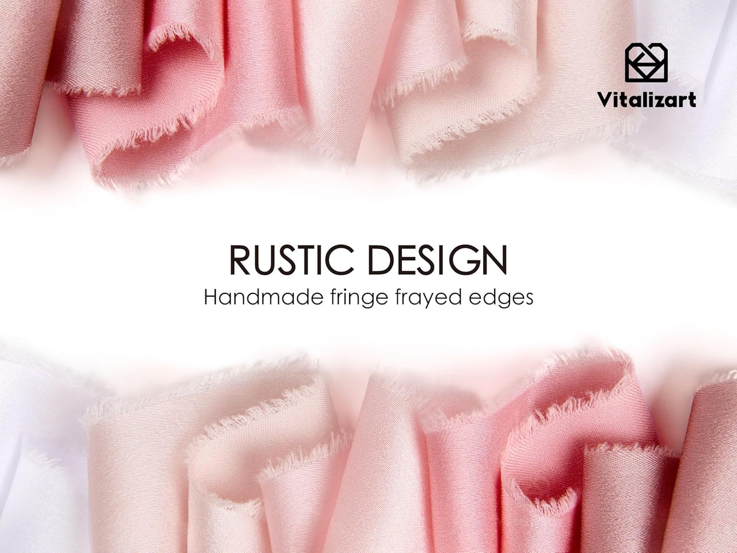 Vitalizart Silk Like Satin Ribbon 1 inch x 25 Yard Pink & Nude Handmade Frayed Ribbons for Gift Wrapping Baby Shower Wedding Bridal Bouquets Holiday Decor