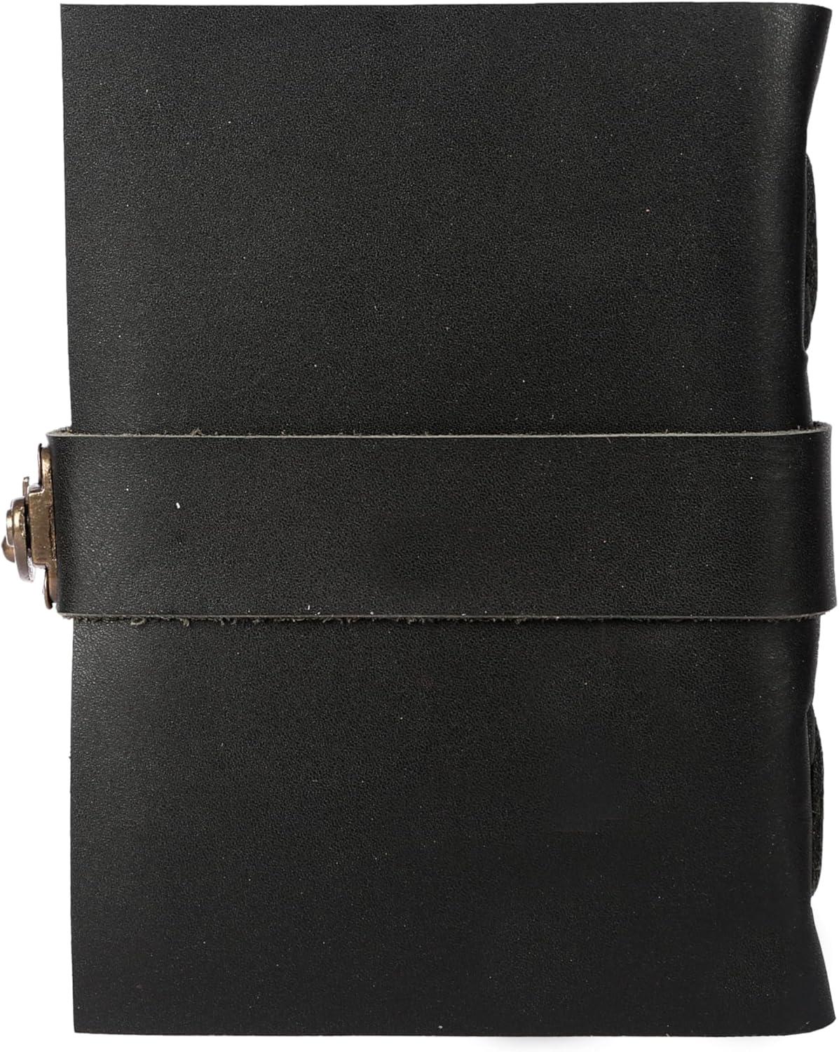 Vintage Leather Journal Handmade Buffalo Non-Refillable Deckle Edge Paper – Leather Bound Journal for Women, Men, C-Lock Closure Ideal for Writing & Travel for Artists (Black)