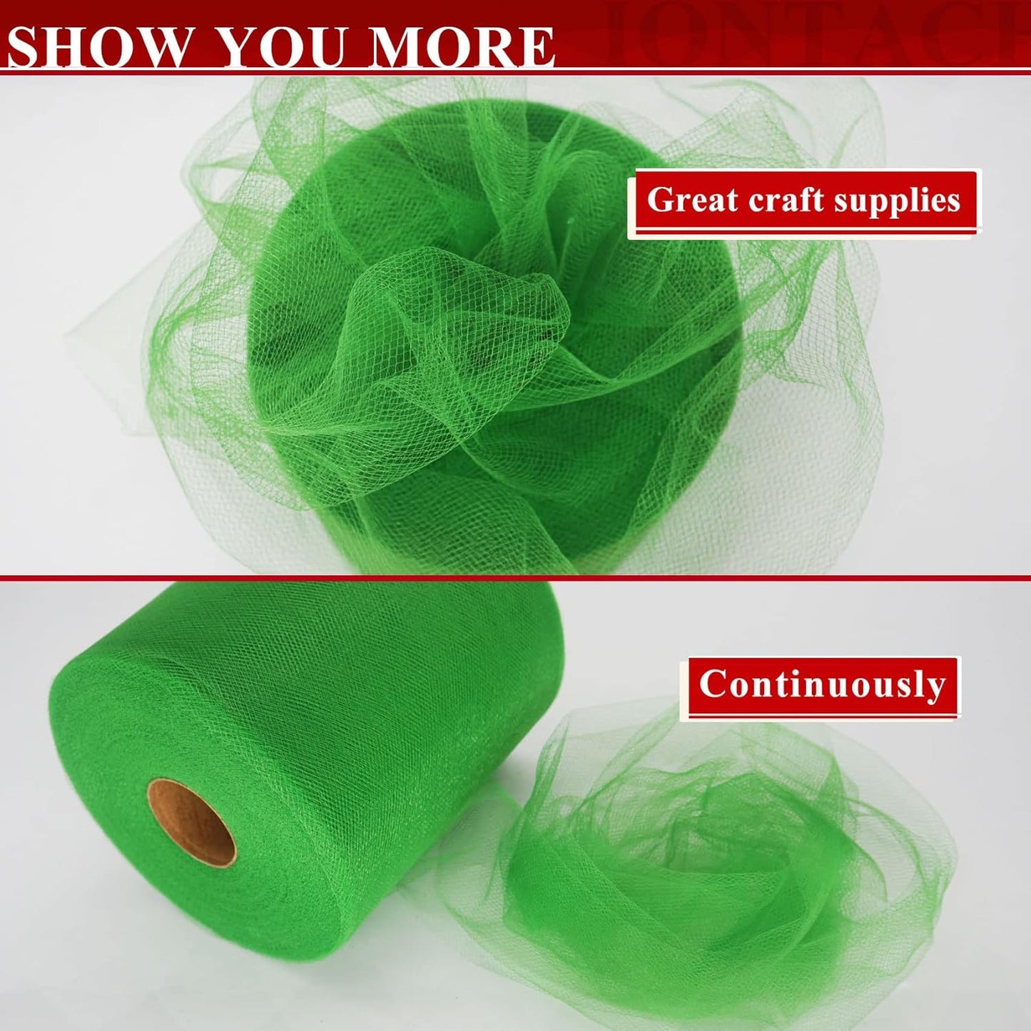 Emerald Green Tulle Fabric Rolls 6 Inch by 200 Yards (600 feet) Fabric Spool Tulle Ribbon for DIY Green Tutu Christmas Gift Wrapping Baby Shower Birthday Party Wedding Decorations Craft Supplies