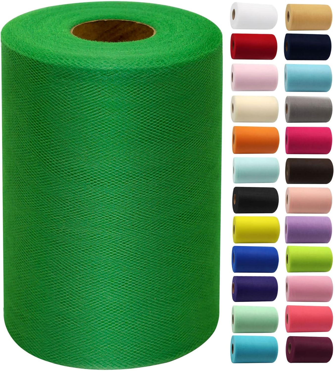 Emerald Green Tulle Fabric Rolls 6 Inch by 100 Yards (300 feet) Fabric Spool Tulle Ribbon for DIY Tutu Christmas Gift Wrapping Bow Baby Shower Birthday Party Wedding Decorations Craft Supplies
