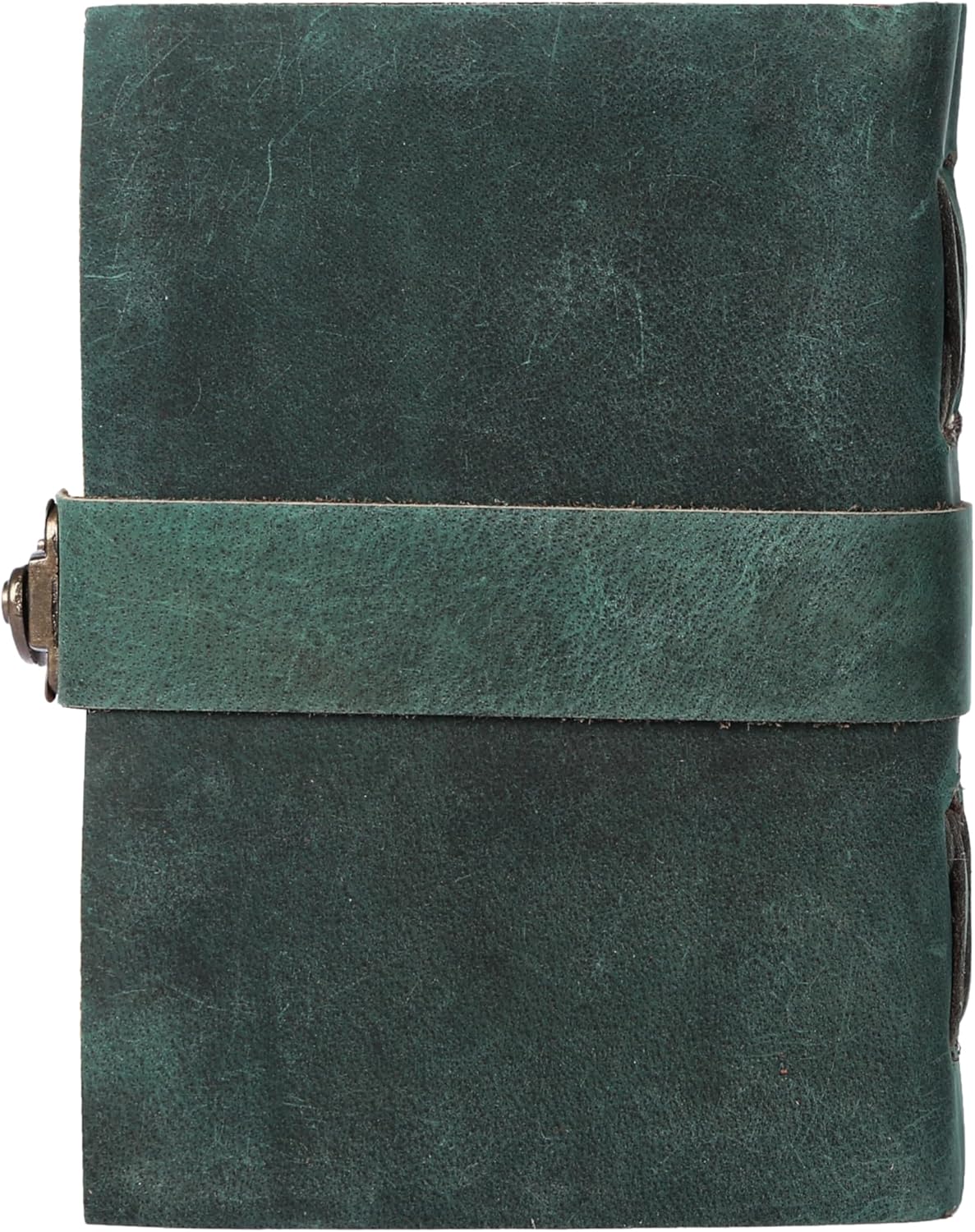 Vintage Leather Journal Handmade Buffalo Non-Refillable Deckle Edge Paper – Leather Bound Journal for Women, Men, C-Lock Closure Ideal for Writing & Travel for Artists (Sea Green)