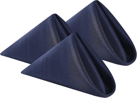 Cloth Napkins 17x17 inch Washable Polyester Dinner Napkins Soft Table Napkins for Wedding Party Dining Banquet(Navy,50PCS)