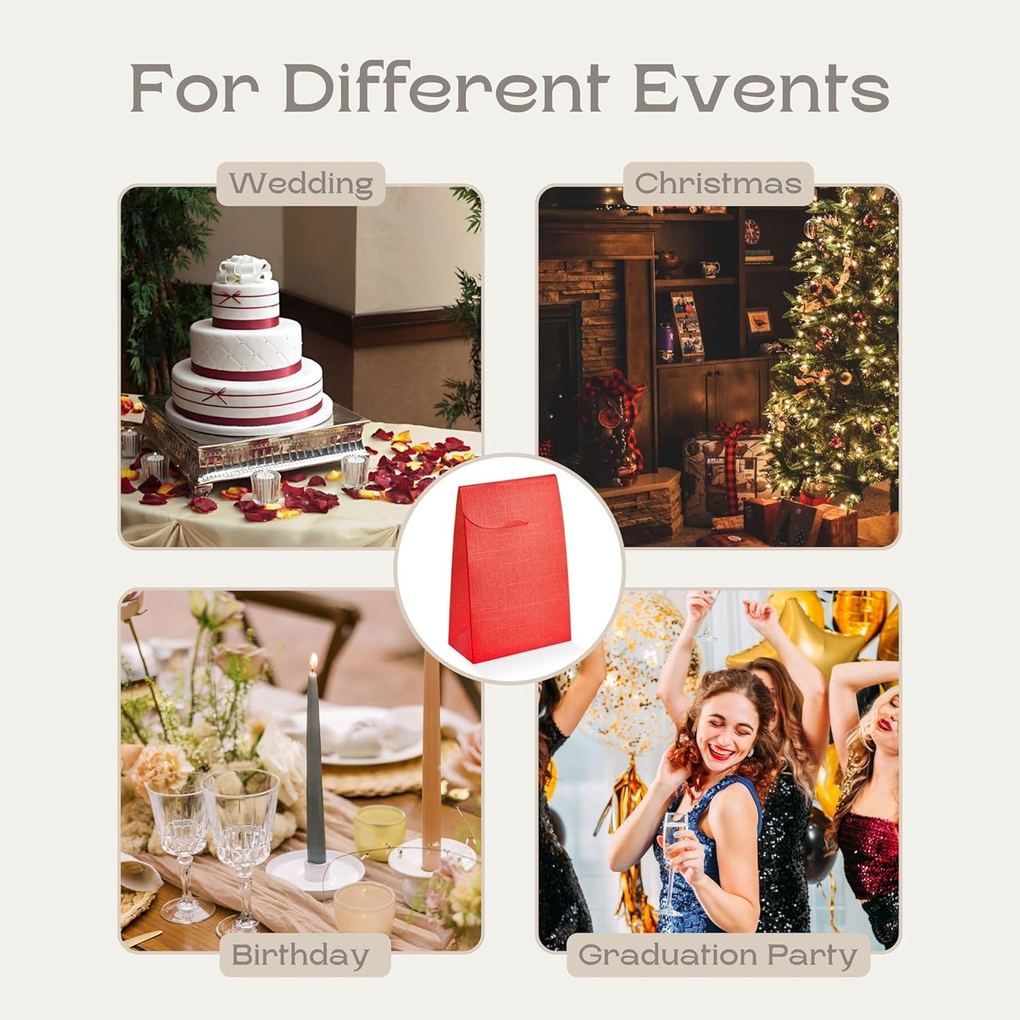 Boxes Craftory Pack of 20 Party Favor Boxes (3.54 x 1.77 x 5.11 inch) - Ideal for Christmas Gift, Graduation and Valentines Day - Red Silk