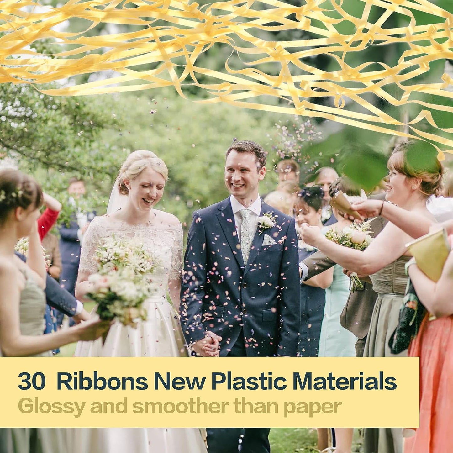 Confetti Poppers, 20Pack Plastic No Mess Streamers, Party Poppers for Birthday,Wedding,Celebrations,Graduation Party (Gold, 20 Pack)