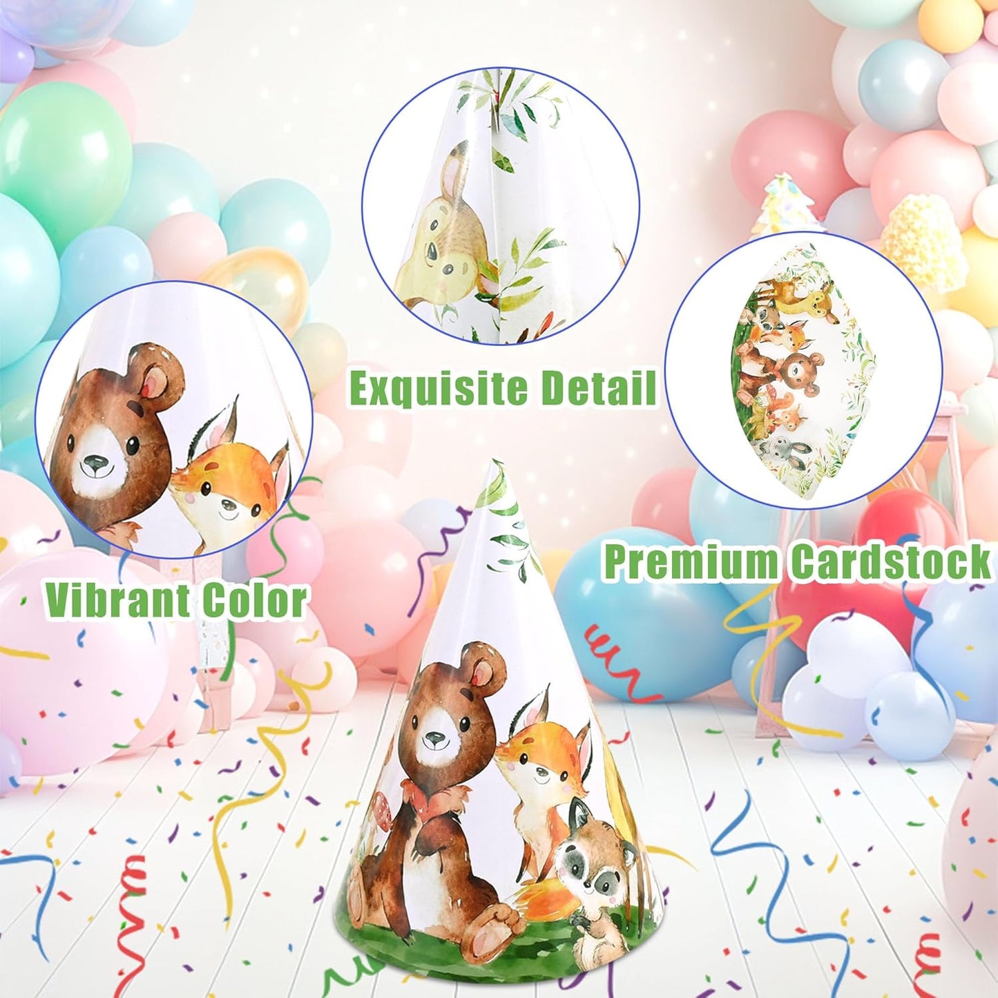 CANREVEL Party Hats for Kids and Adults, Party Headwear, Happy Birthday Hats, Birthday Party Decorations