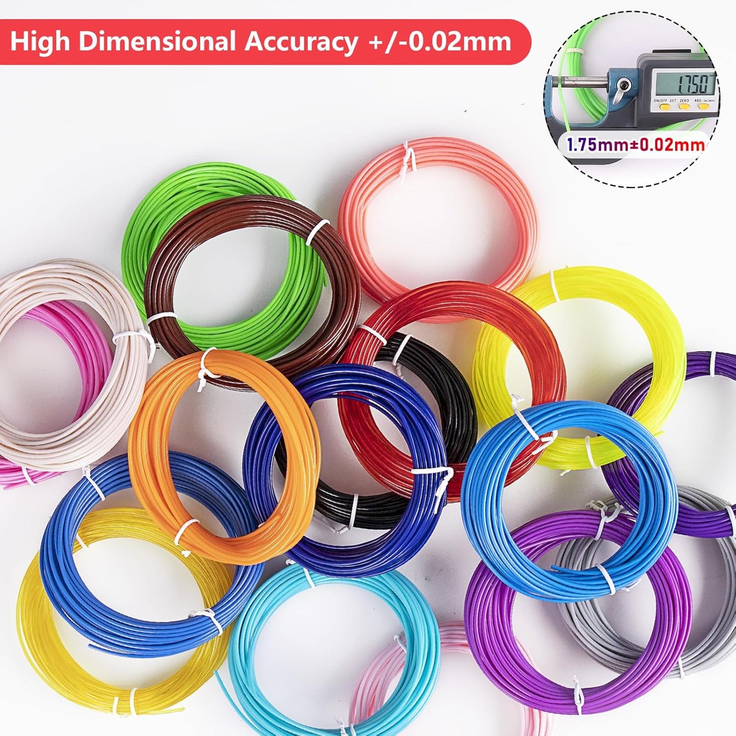 36 Colors 3D Pen Filament 1.75mm PLA, Each Color 32.8 Feet, Total 1181 Feet 3D Pen Filament Refills 3D Printing Pen Refills with High-Precision Diameter Not Compatible with 3Doodler Pen