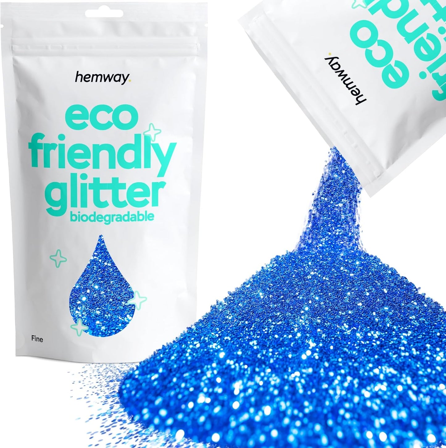 Hemway Biodegradable Glitter Eco Friendly - 100g/3.5oz Bio Cosmetic Safe Sparkle Vegan for Face Eyeshadow Body Hair Festival Makeup Craft - Fine (1/64" 0.015" 0.4mm) - Sapphire Blue
