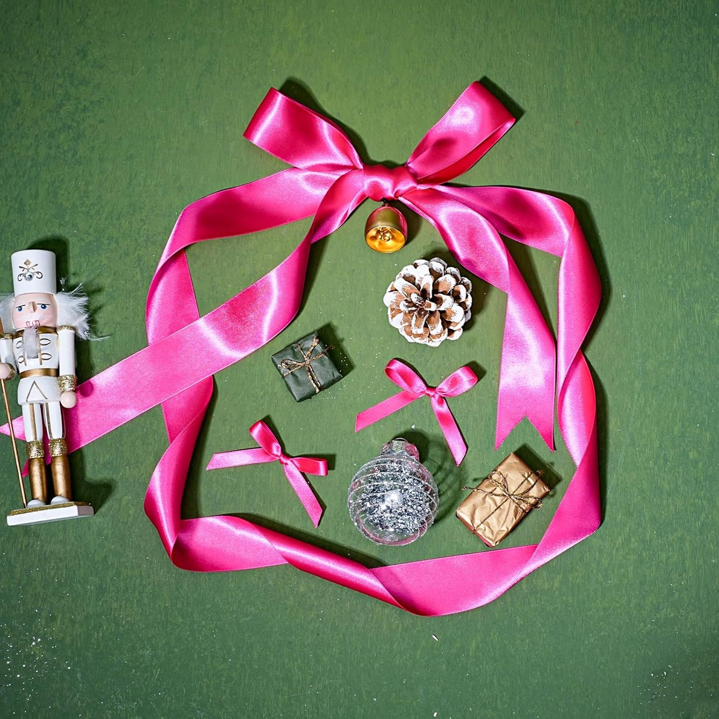 LaRibbons Hot Pink Satin Ribbon 1 1/2 Inch 25 Yards Luxury Double Faced Hot Pink Ribbon for Gift Wrapping Pink Breast Cancer Ribbons Flower Bouquet Crafts Wedding Party Christmas Decoration