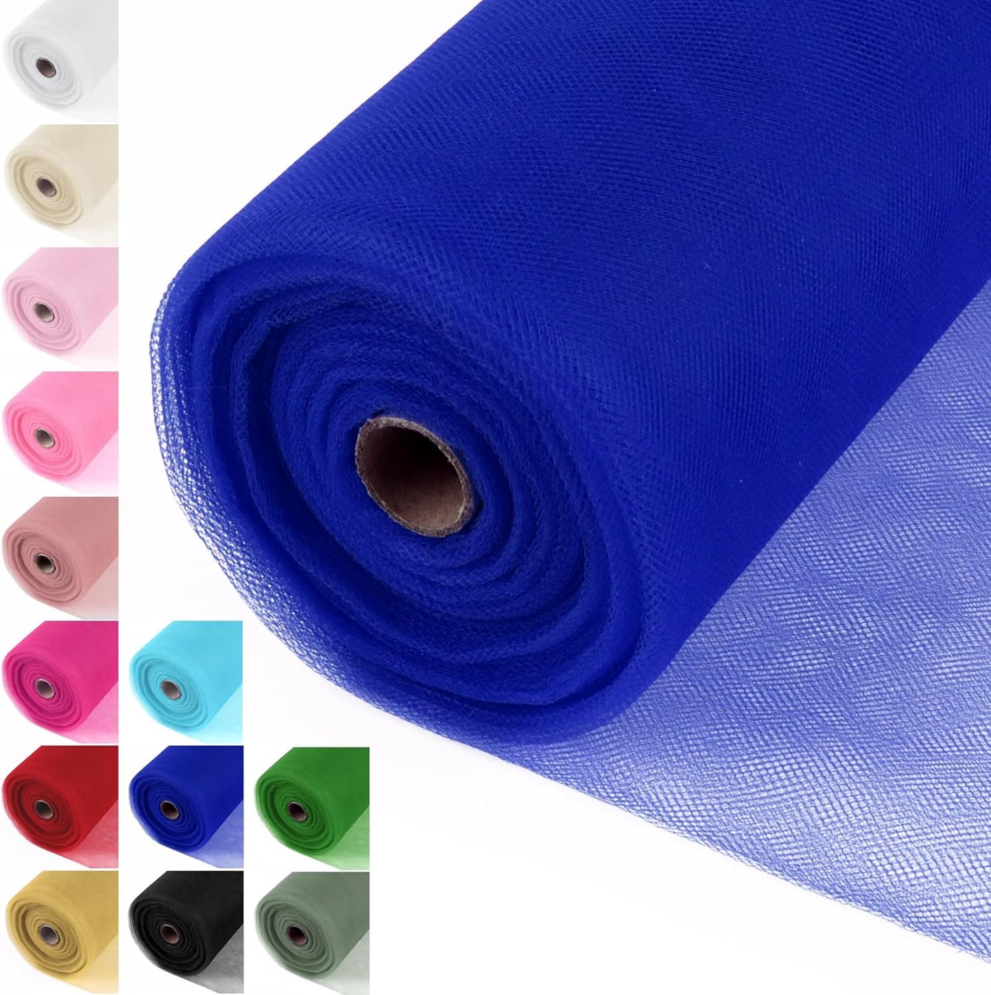 Royal Blue Tulle Fabric Rolls 54 Inch x 40 Yards Large Mesh Tull Bolt for Wedding, Garden Netting, Tutu Skirt, Party Decoration and Craft Supplies