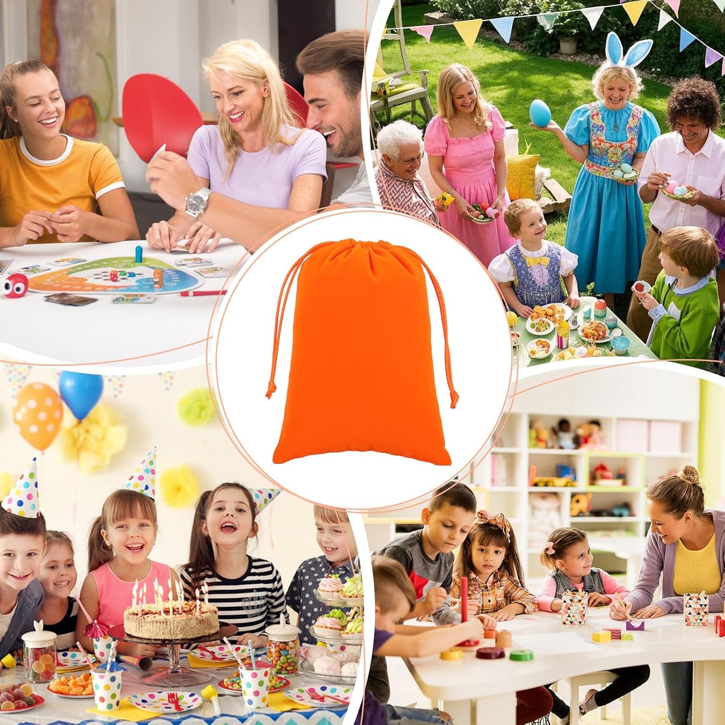 Velvet Drawstring Jewelry Bag, 50Pcs Orange Dice Bag, 5x7, Or Wrapping Halloween Party Favors, Toys, Small Bussiness, Craft Fair Vendor Supplies