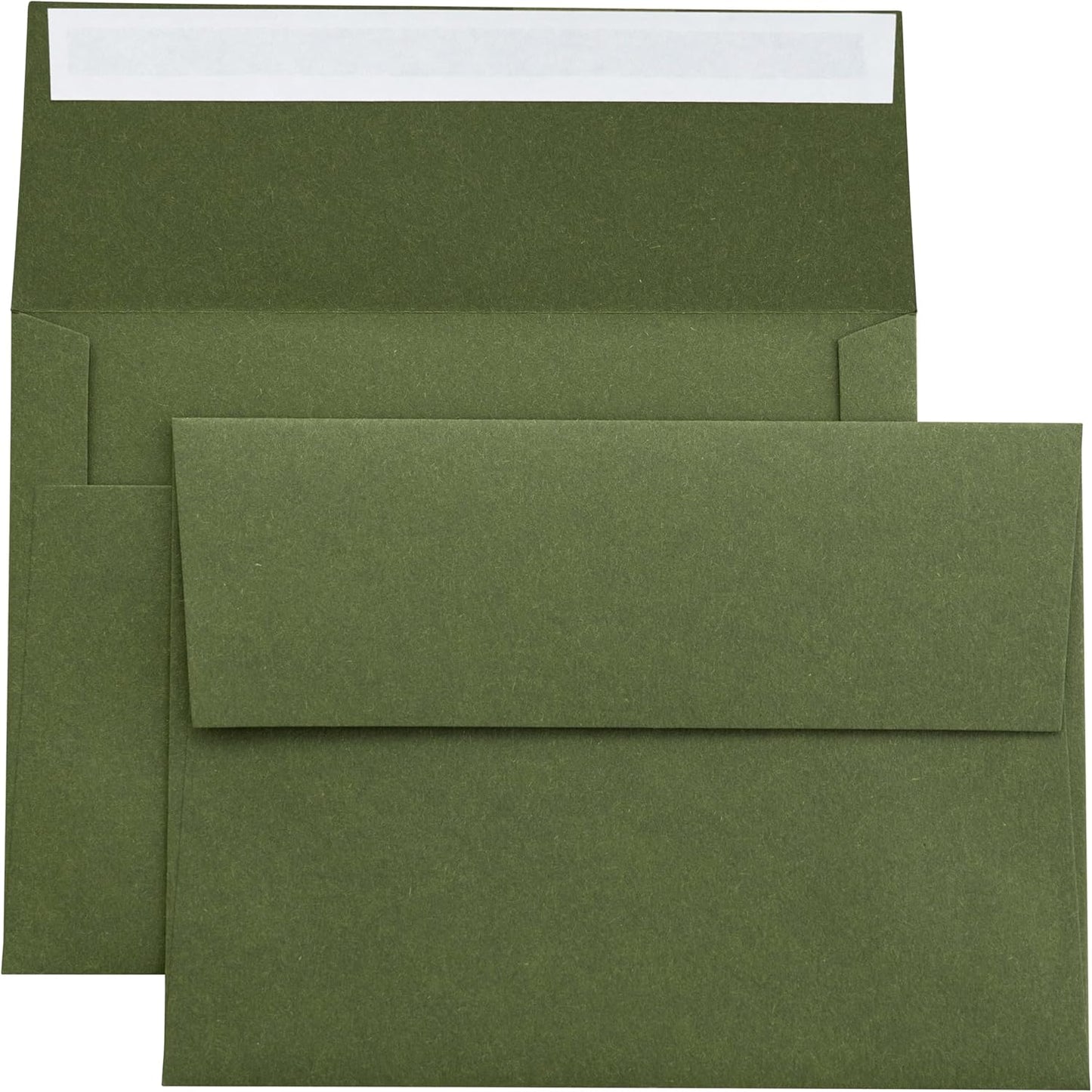 PONATIA 50 PCS 5x7 Envelopes, Olive Green Self- Adhesive A7 Envelopes for Weddings, Invitation Cards, Photos, Postcards, Greeting Cards Mailing, Baby Shower, Graduation, Christmas Gift Cards