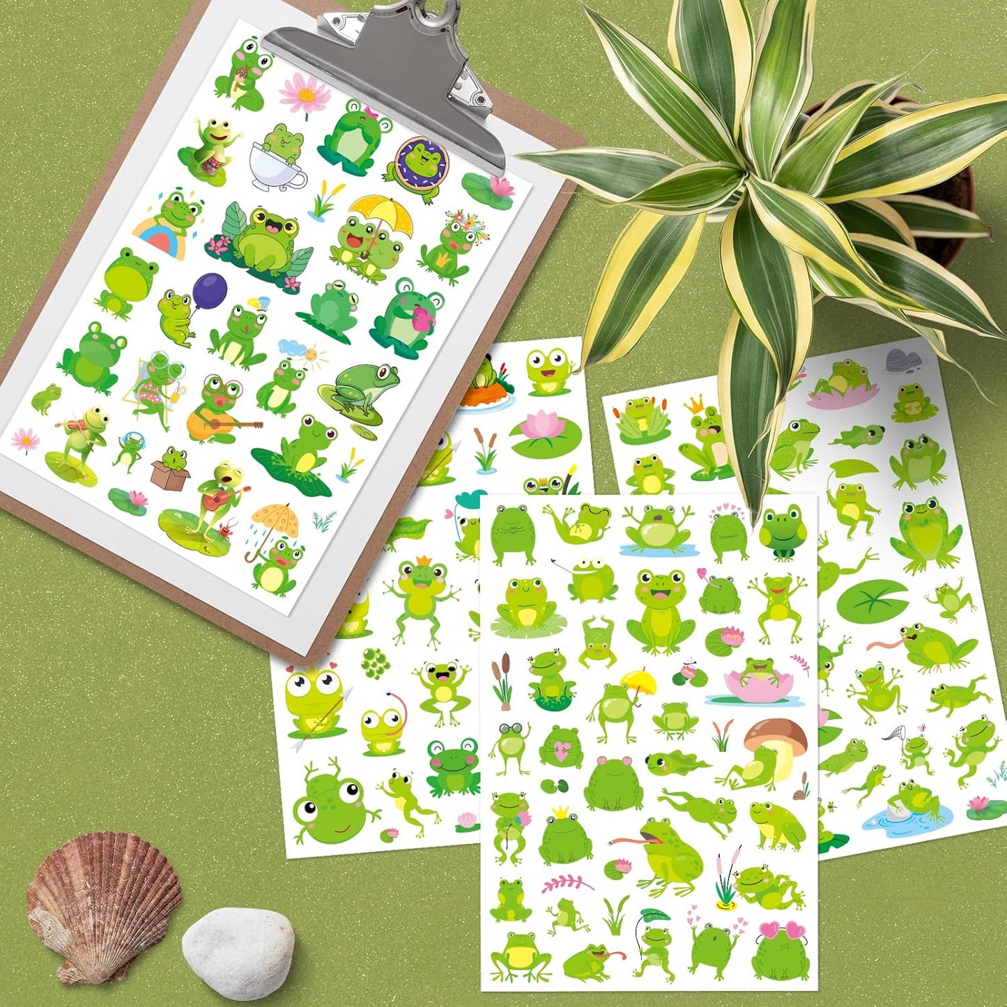 Frog Stickers Summer Spring Happy Honey Frog Decal Sticker 760 Counts Party Cute Gifts Goodie Bags Decor School Reward Birthday Party Favors Water Bottle Sticker Laptop Invitation Decor