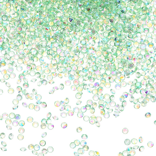 14400-Pack Acrylic Diamonds, 0.12 Inch/3mm Wedding Table Scatter Confetti Crystals for Vase Fillers/Art Craft, Acrylic Diamonds Gems [Green AB]