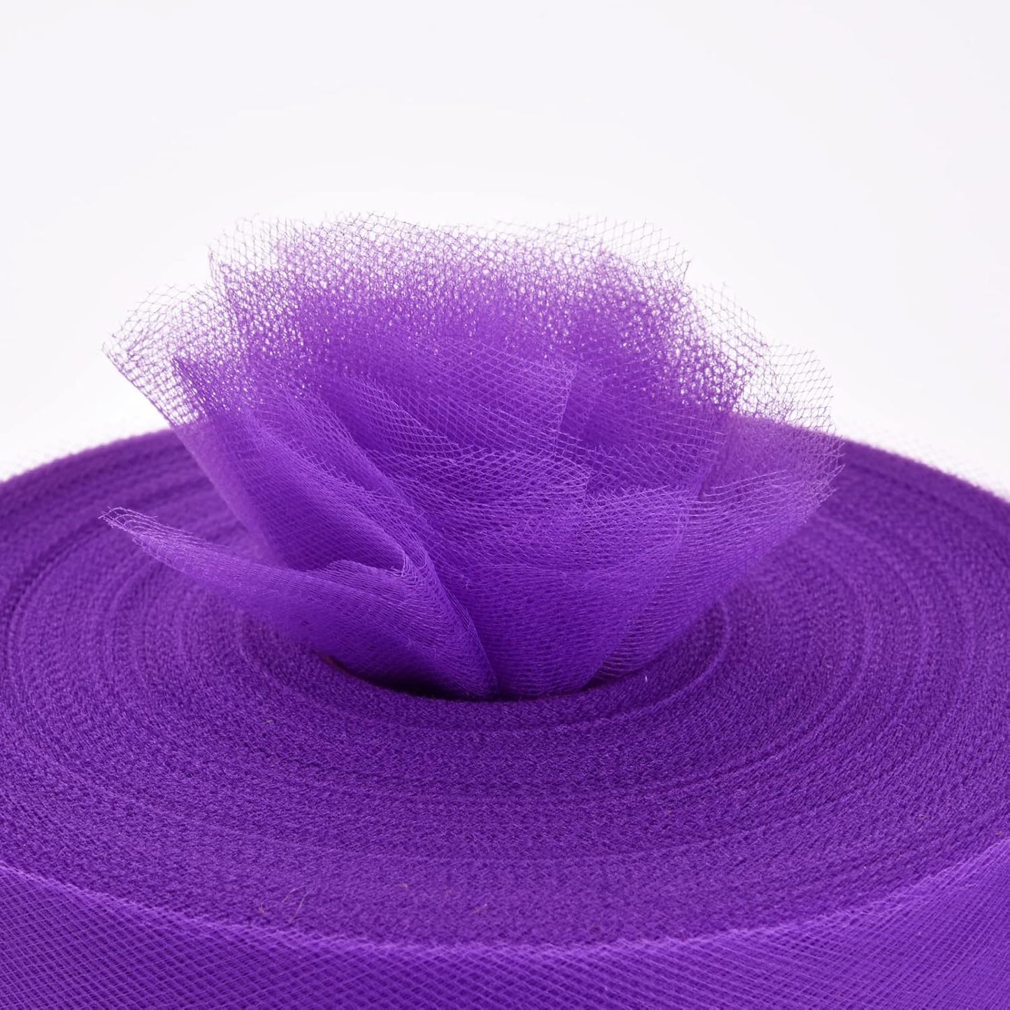 Tulle Fabric Roll, 6” by 200 Yards (600FT) Tulle Organza Fabric Spool for DIY Tutu Skirt Baby Shower Decor Wedding Backdrop Crafts Birthday Party Supplies(Dark Purple)