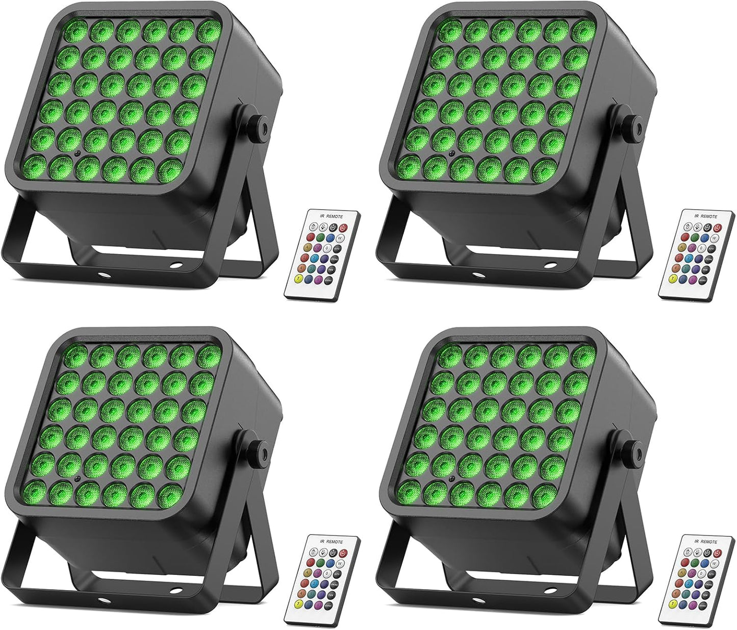 Rechargeable Par Can Lights, 72W RGB 5200mAh Uplights Battery Powered Stage Light, Wireless DJ Lights Sound Activated with Remote & DMX Control for Festivals, Weddings, Bars, Churches, DJ (4 Packs)