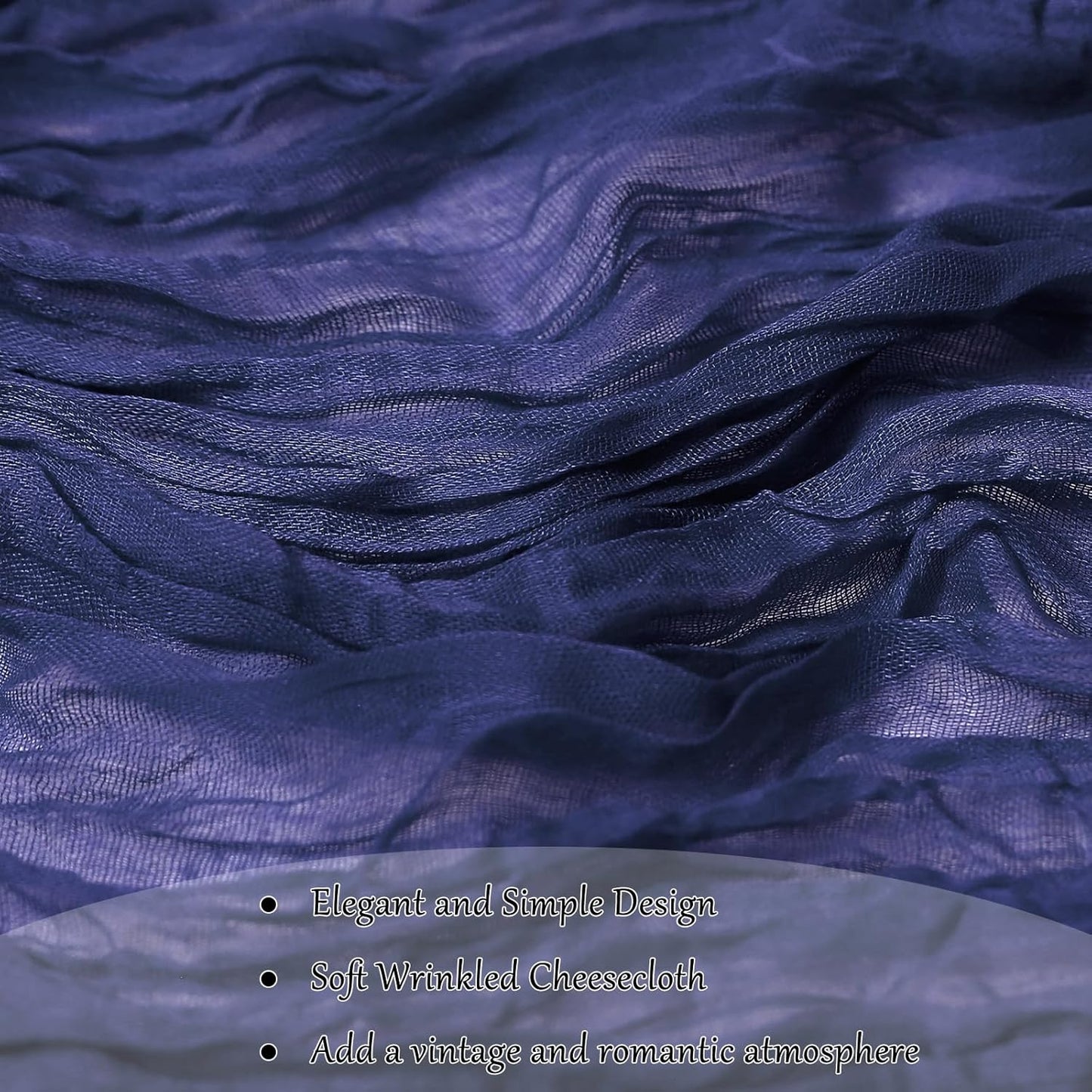 6-Pack Navy Blue Cheesecloth Table Runners – 10FT (35x120 Inch) Boho Rustic Gauze Fabric Cheese Cloth Table Runner for Weddings, Baby Showers, Bridal Shower, Farmhouse & Birthday Party Decor
