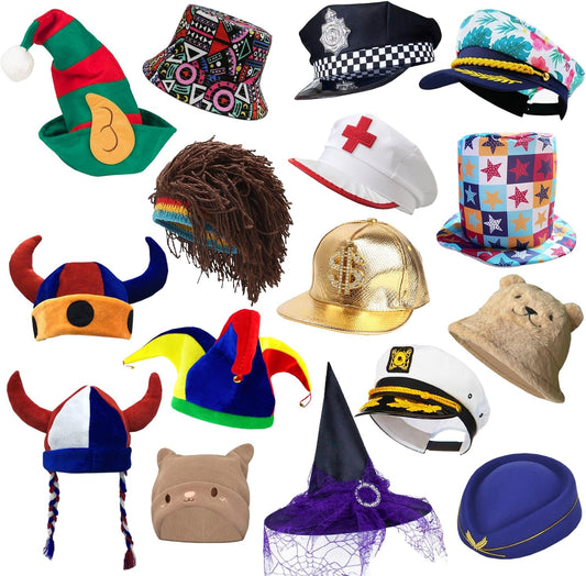 12 Assorted Funny Hats Dress Up Costume Hats Crazy Party Hat Photo Booth Props Hatss for Teen Adult