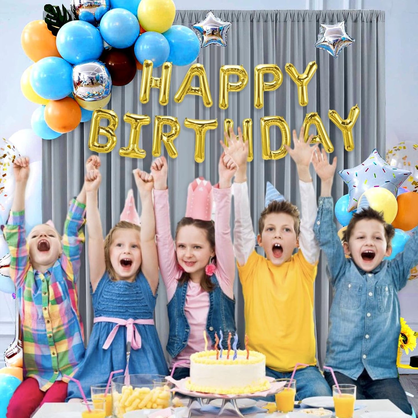 10 x 7 Feet Grey Backdrop Curtain for Partie, Background Curtains for Photoshoot, Birthday, Wedding, Halloween, Thanksgiving, Christmas Day, New Year Party Decorations 5Ft x 7Ft, 2 Panels