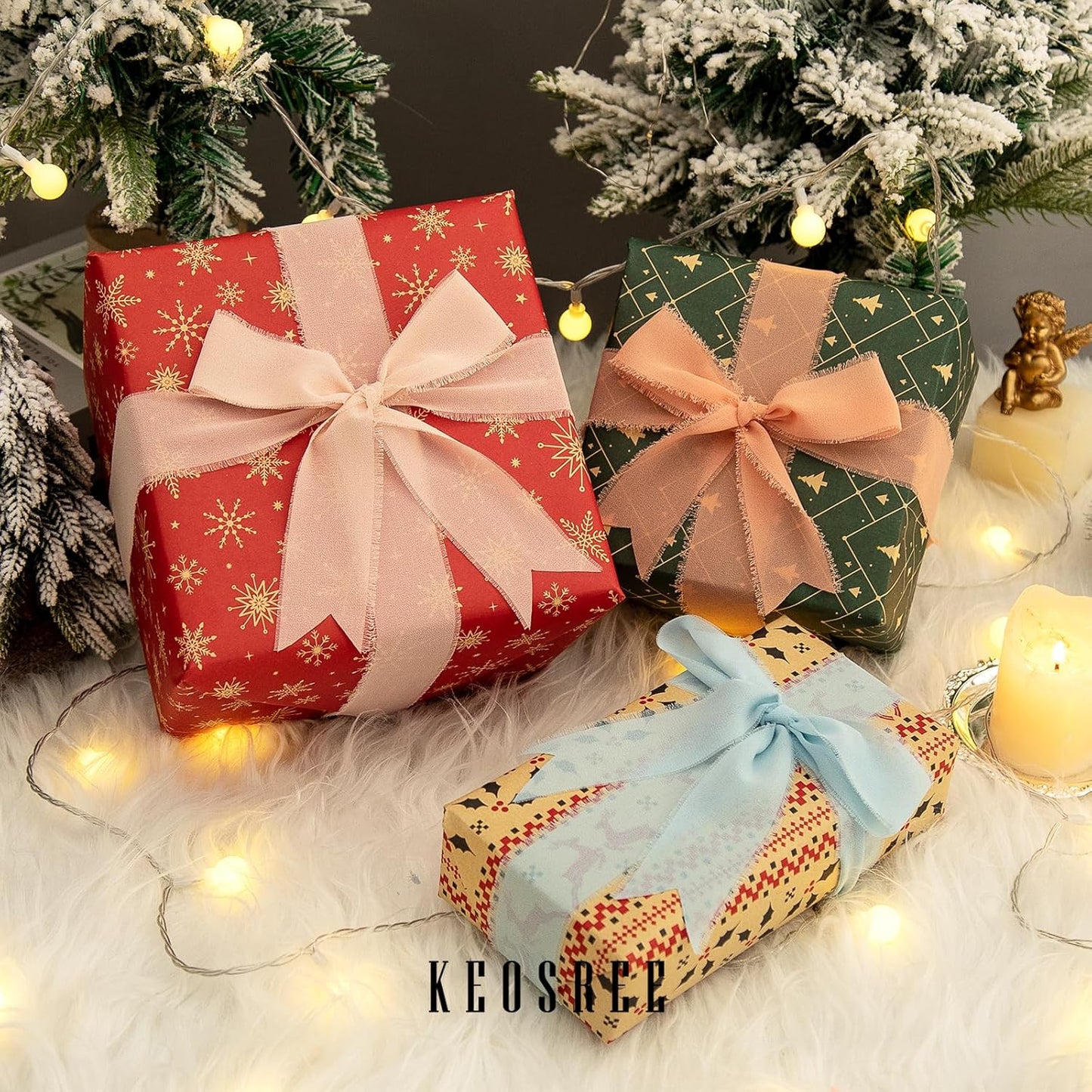 Hot Pink Pastel Pink Handmade Chiffon Ribbon,1.5" x 21Yd Frayed Silk Ribbons for Wreaths Bridal Flower Bouquet Christmas Gift Wrapping Wedding Decor Invitations Decorations (7Yards X 3 Rolls)