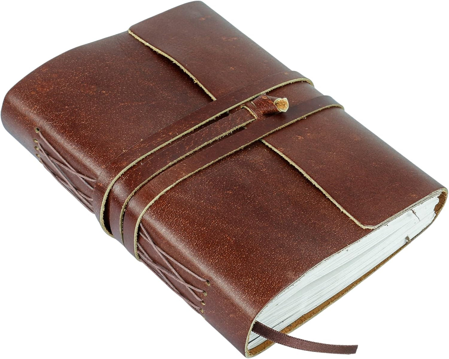 Handmade Leather Journal | Writing Diary | Bound Daily Notepad For Men & Women Unlined Paper Medium, writing pad gift for artist, sketch