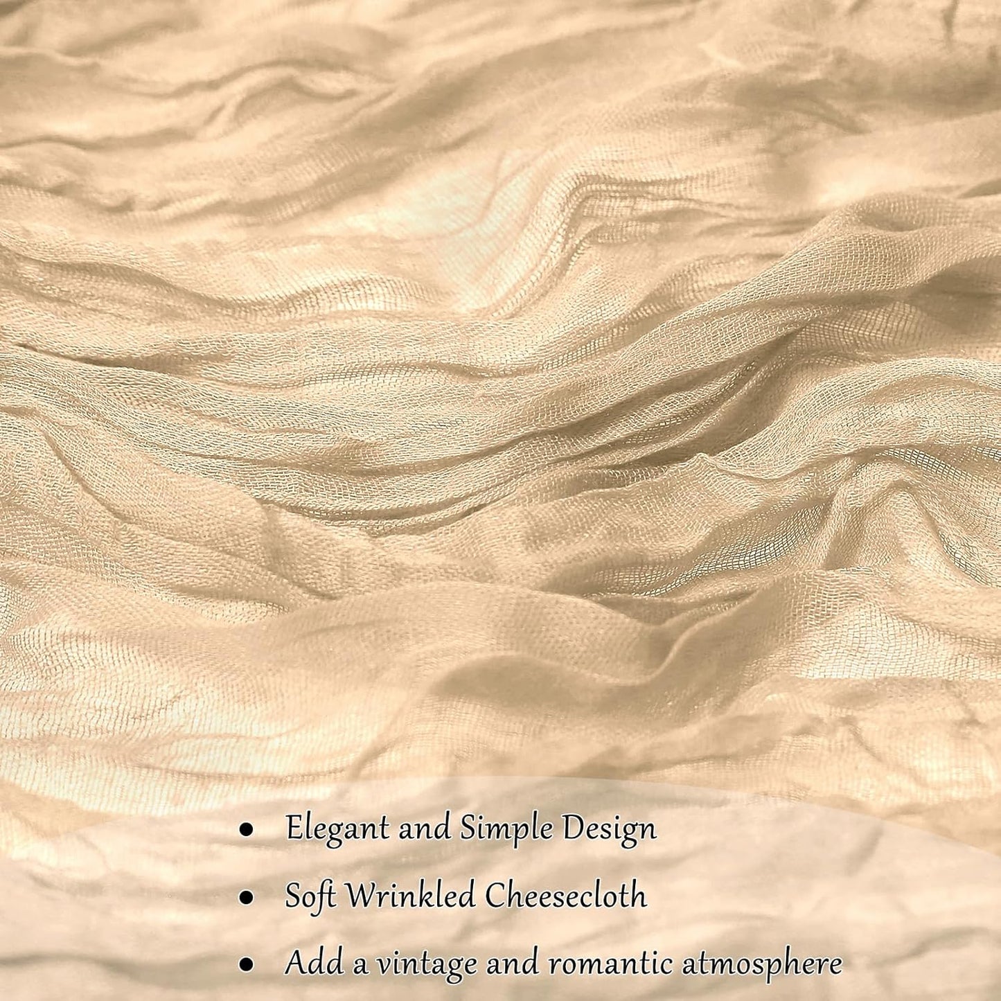 Cheesecloth Table Runner 10FT (35x120 Inch) - 10 Pack Nude Boho Gauze Fabric Cheese Cloth Table Runner Rustic Sheer Table Runners Cheesecloth for Wedding, Bridal Shower, Birthday Party Decor